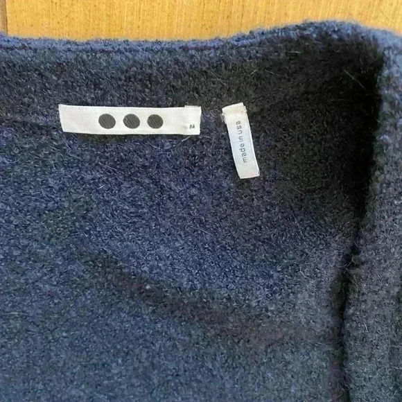 3 Dots Womens Long Black Cardigan buttons acrylic poly mohair wool blend  M - Picture 7 of 14